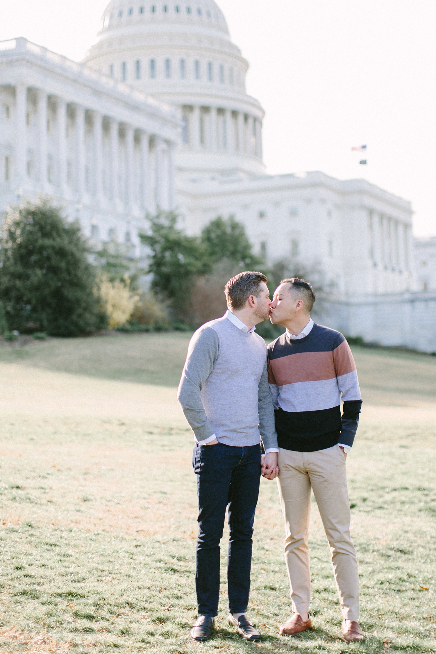 Gay engagement photos at the US Capitol